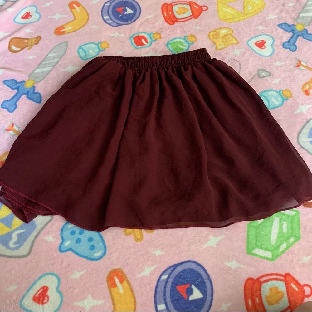 American Apparel Burgundy Maroon Chiffon Skirt